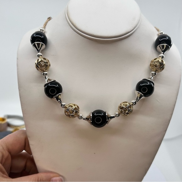 RLM Studio Elegance 20” Sterling Silver & 18k Gold-Plated Lace Bead Necklace - Picture 5 of 12